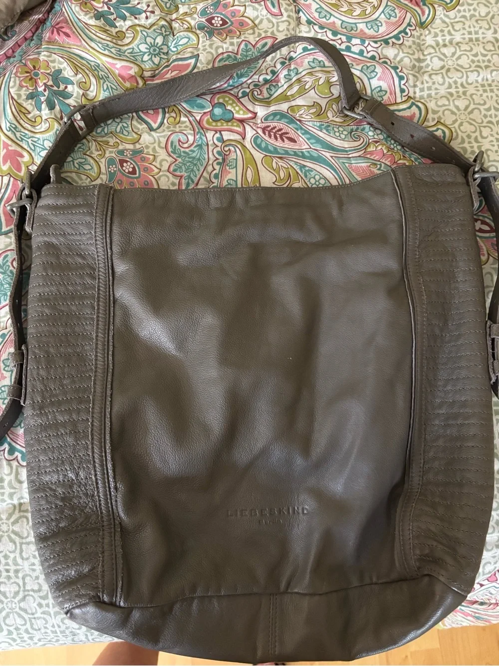 Liebeskind Pebbled Leather Shoulder Bag in Brown